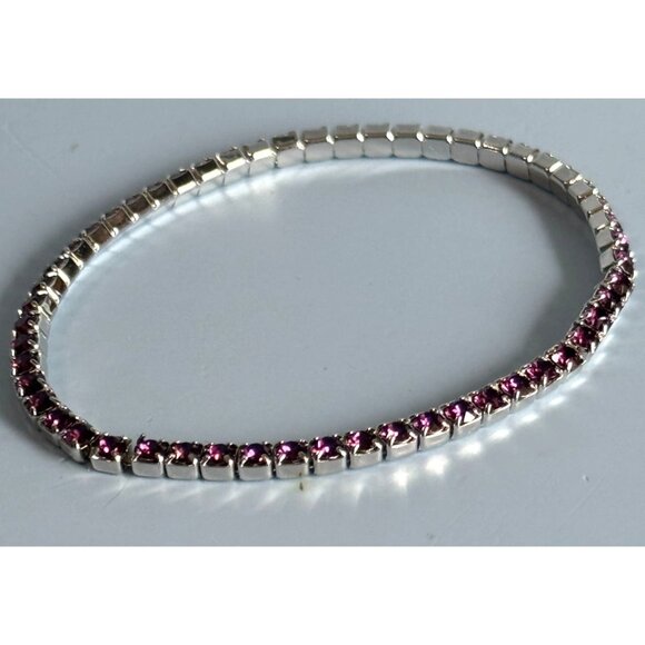 Oliver Weber Amethyst Swarovski Crystal Stretch Bracelet In Gift Box - Picture 8 of 8